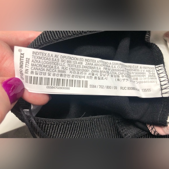 Zara kids black leggings with pink/white stripes, size 9 years (134 cm) - Picture 7 of 14